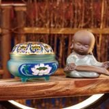  Lư xông đốt trầm hương hoa sen thủy tinh CTM6 