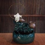  Tiểu cảnh thác khói phong thủy Phật Di Lặc 