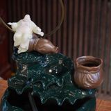  Tiểu cảnh thác khói phong thủy Phật Di Lặc 