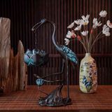  Lư hương bằng đồng hạc ngậm hoa sen 