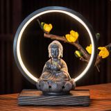  Thác khói trầm hương đĩa tròn hình phật 