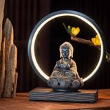  Thác khói trầm hương đĩa tròn hình phật 