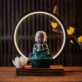  Thác khói trầm hương đĩa tròn hình phật 