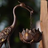  Lư hương bằng đồng hạc ngậm hoa sen 