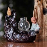  Thác khói trầm hương chú tiểu bằng gốm sứ CTM1 