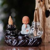  Thác khói trầm hương chú tiểu bằng gốm sứ CTM1 