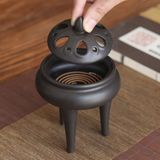  Lư xông đốt trầm hương bằng gốm chân cao CTM4 
