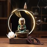  Thác khói trầm hương đĩa tròn hình phật 