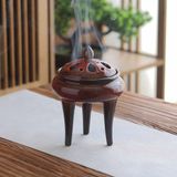  Lư xông đốt trầm hương bằng gốm chân cao CTM4 