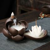  Thác khói trầm hương đài sen bằng gốm CTM2 