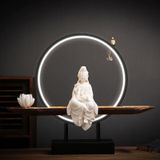  Thác khói trầm hương đĩa tròn Quan Âm CTM1 