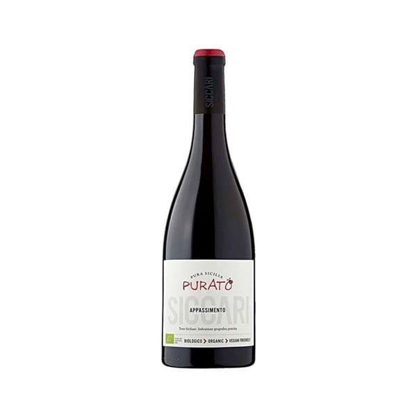 Rượu vang Ý Purato Siccari Appassimento Organic Terre Siciliane IGP 14% - 750ML