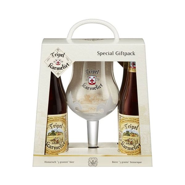 Hộp Quà Bia Bỉ Tripel Karmeliet 330ml (4 Chai + 1 Ly)