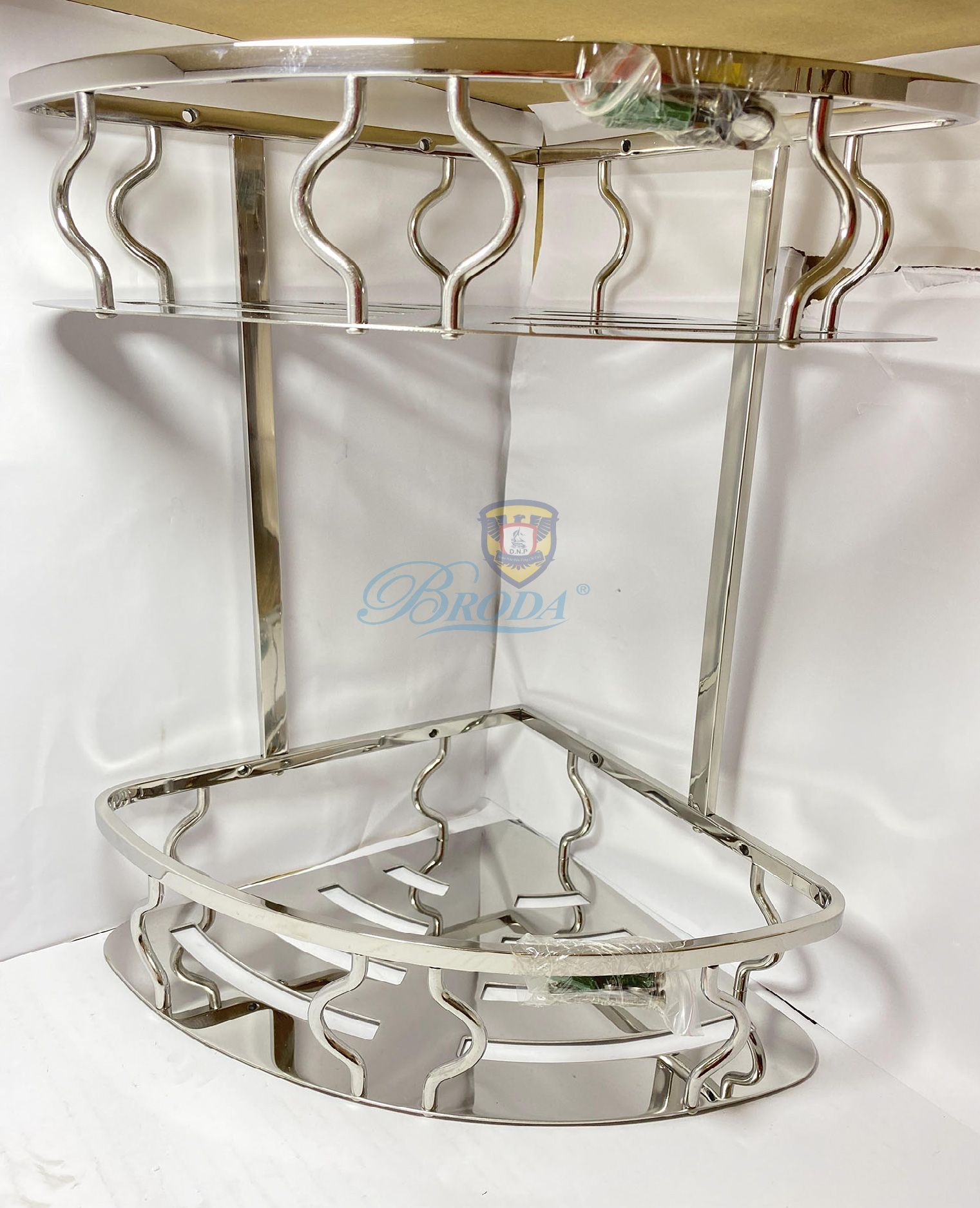 kệ góc 2 tầng inox hàng nhập khẩu – THIẾT BỊ PHÒNG TẮM BRODA