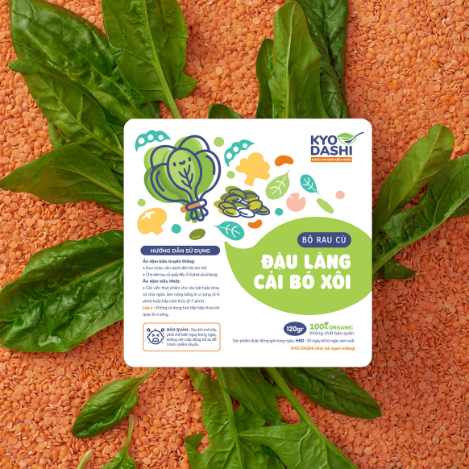  Cháo đậu lăng - cải bó xôi 