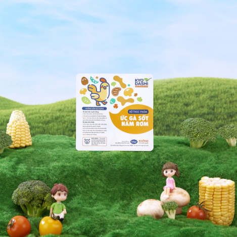  Cháo ức gà sốt nấm rơm 