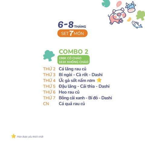  (COMBO 6-8 THÁNG) Set 7 món Combo 2 