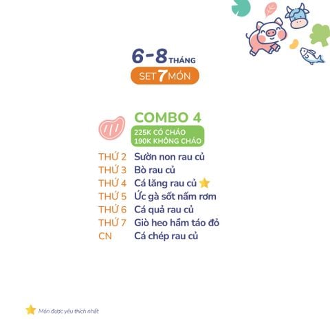  (COMBO 6-8 THÁNG) Set 7 món Combo 4 