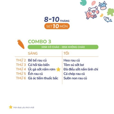  (COMBO 8-10 THÁNG) Set 10 món Combo 3 