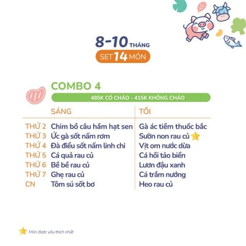  (COMBO 8-10 THÁNG) Set 14 món Combo 4 
