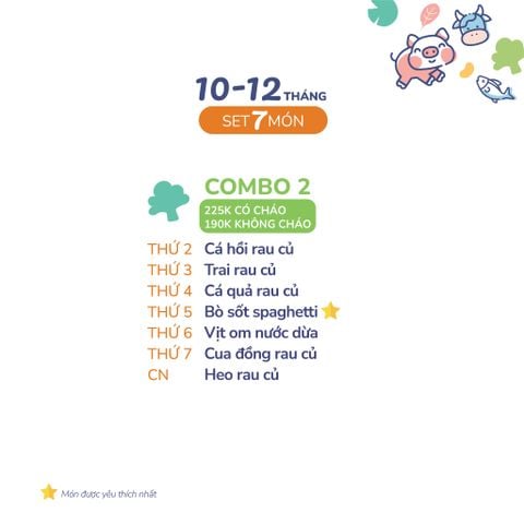  (COMBO 10-12 THÁNG) Set 7 món Combo 2 