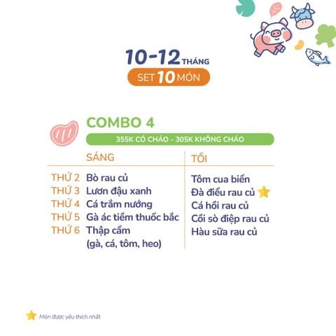  (COMBO 10-12 THÁNG) Set 10 món Combo 4 