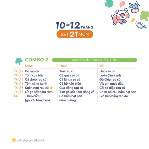  (COMBO 10-12 THÁNG) Set 21 món Combo 2 