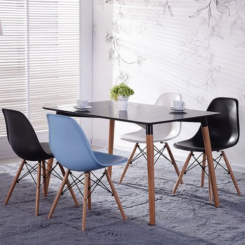  Bàn ăn chân gỗ - Mặt bàn gỗ sơn bóng 2k siêu bền 