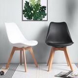  Ghế nhựa chân gỗ Kachi Eames có nệm lót 