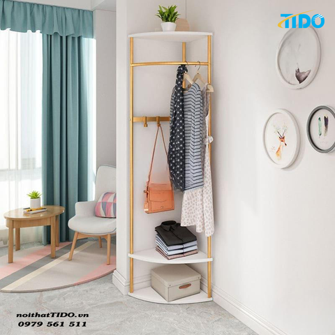  Kệ Quần Áo Góc Tường Nhỏ Gọn KQA-08 