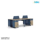  BÀN LÀM VIỆC CỤM MODULE CHO 4 NGƯỜI THIẾT KẾ HIỆN ĐẠI TI-BCUM08 