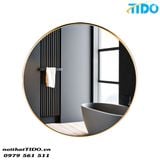  Gương Decor dáng tròn viền inox mạ PVD cao cấp TI-G10 