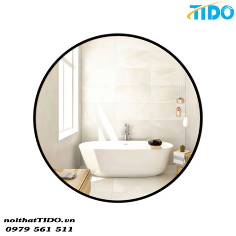  Gương Decor dáng tròn viền thép sơn tĩnh điện TI-G11 