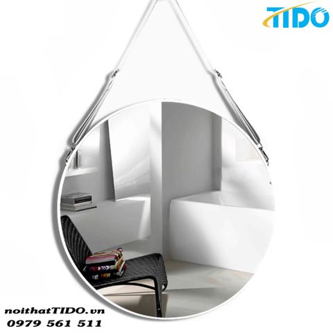  Gương tròn Decor dây da treo, không đèn TI-G13 