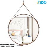  Gương tròn Decor dây da treo, không đèn TI-G13 