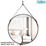  Gương tròn Decor dây da treo, không đèn TI-G13 