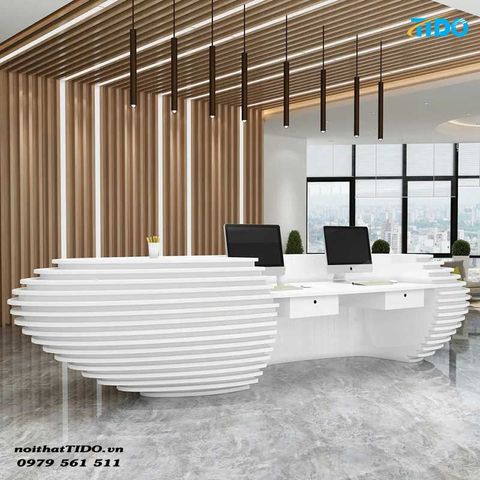  Quầy Lễ Tân Kiểu Xếp Tầng Độc Đáo TI-QLT39 