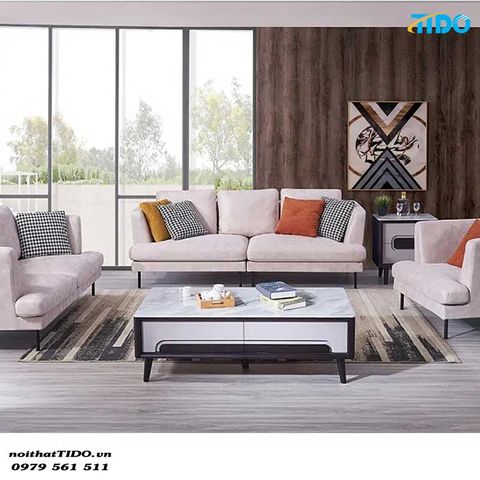  GHẾ SOFA PHÒNG KHÁCH MÀU BE HIỆN ĐẠI TI-SF08 
