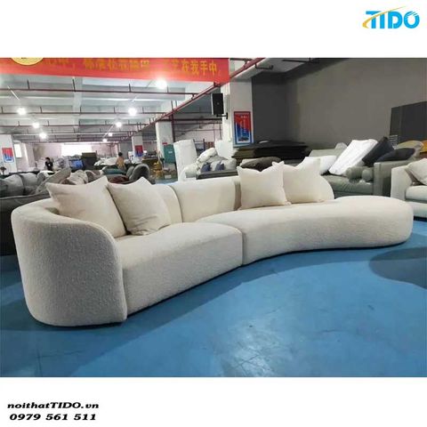  GHẾ SOFA VẢI BÔNG MÀU TRẮNG THIẾT KẾ MỚI LẠ TI-SF10 