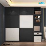  TỦ QUẦN ÁO HIỆN ĐẠI GỖ MDF CÓ KỆ TRANG TRÍ TI-TQA28 