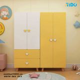  TỦ QUẦN ÁO TÂN CỔ ĐIỂN GỖ MDF CÓ KỆ TRANG TRÍ TI-TQA31 