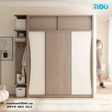  TỦ QUẦN ÁO ĐẸP GỖ MDF 2 TỦ CÓ KỆ TRANG TRÍ TI-TQA58 