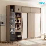  TỦ QUẦN ÁO ĐẸP GỖ MDF 2 TỦ CÓ KỆ TRANG TRÍ TI-TQA58 