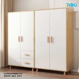  TỦ QUẦN ÁO GỖ MDF 4 TỦ CỬA CÁNH MỞ TI-TQA79 