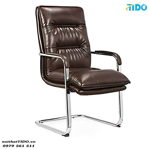  Ghế Da Chân Quỳ Phòng Họp Cao Cấp Nâu TIDO-CQW118-1N 