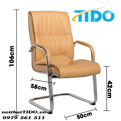  Ghế Chân Quỳ Phòng Họp Da Màu Nâu TIDO-CQW118-N 