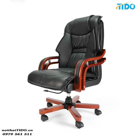 Ghế Giám Đốc Da Tay Gỗ TIDO-GD-W026 