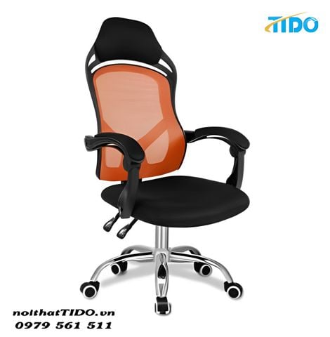  Ghế Làm Việc Lưới Văn Phòng Ngả Lưng Cam TIDO-GXTH886C 