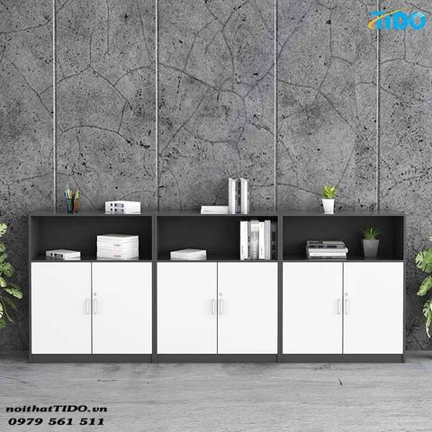 NỘI THẤT VĂN PHÒNG TỦ LƯU TRỮ HỒ SƠ MÀU ĐEN TRẮNG TIDO-WJG-3 