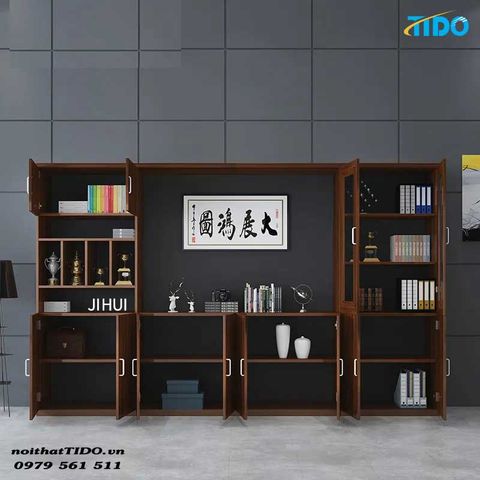  NỘI THẤT VĂN PHÒNG TỦ HỒ SƠ GỖ CỔ ĐIỂN TIDO-WJG-6 